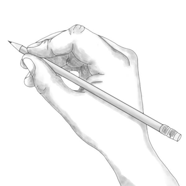 ręka, dłoń, szkic ołówkiem, rysująca linie